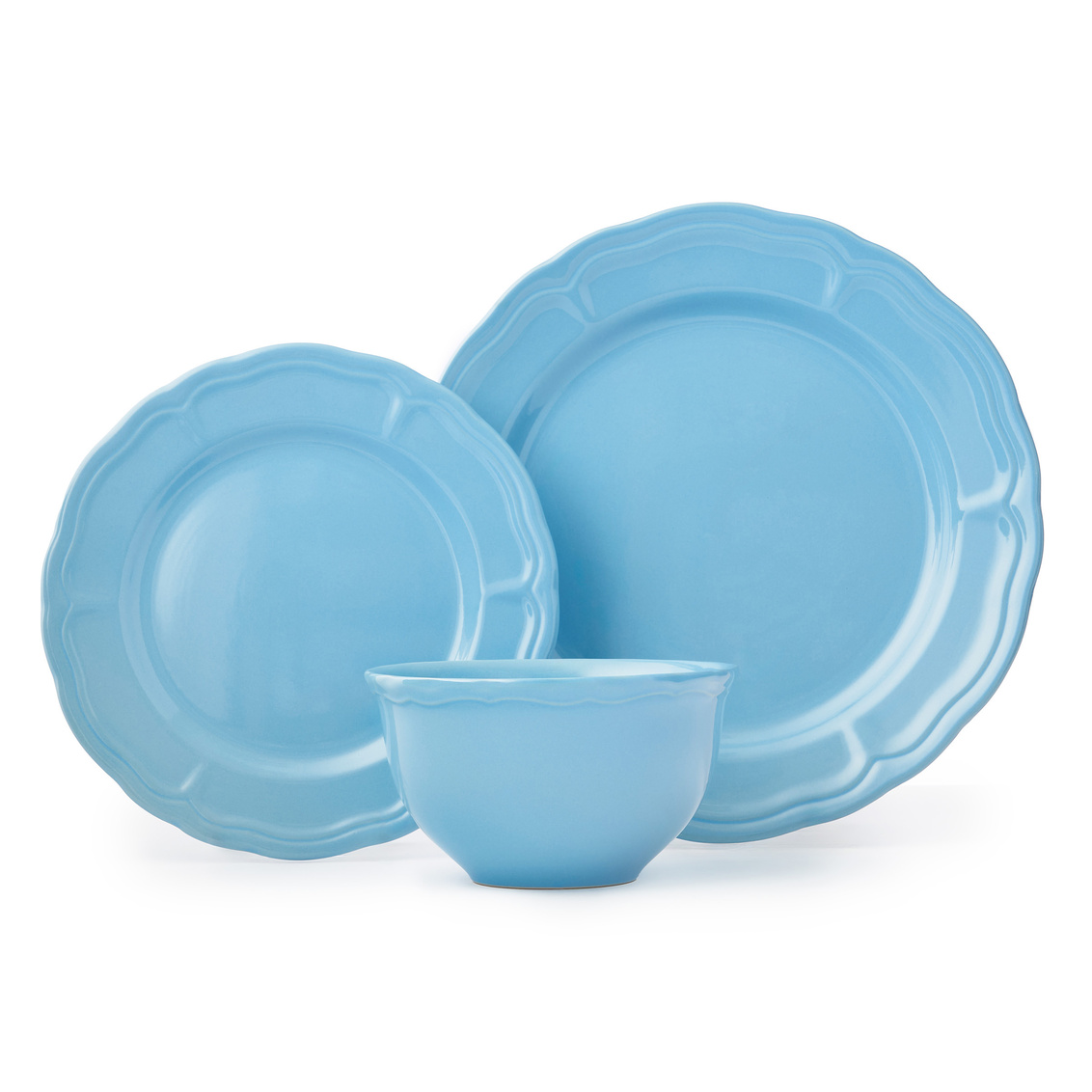 87492 24 oz Madison Sto are Dinnerware Set, Blue - 12 Piece