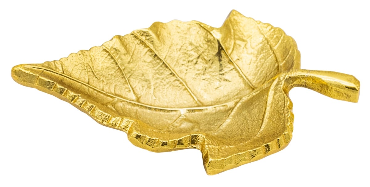 Picture of Godinger 96546 7 x 5 in. Small Leaf Candy Dish Plate - Gold