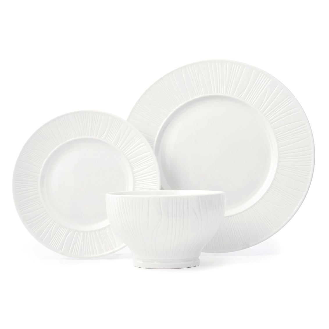 87494 Starburst Porcelain Dinnerware Set, White - 12 Piece
