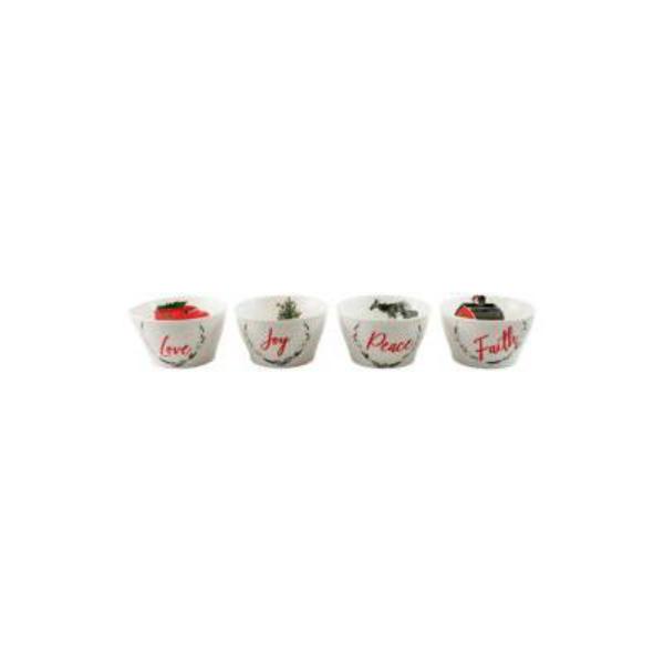 12540 4.5 in. Poe Ceramic Bowls - Set of 4