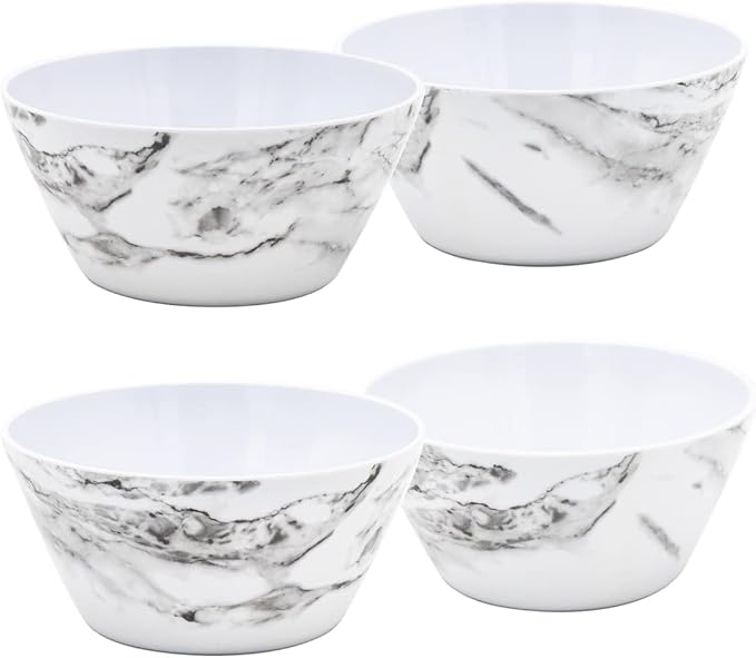 12560 6 in. Carrera Melamine Bowls, Silver - Set of 4