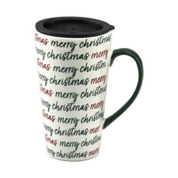 13654 Belk Repeat Christmas Mug with Lid