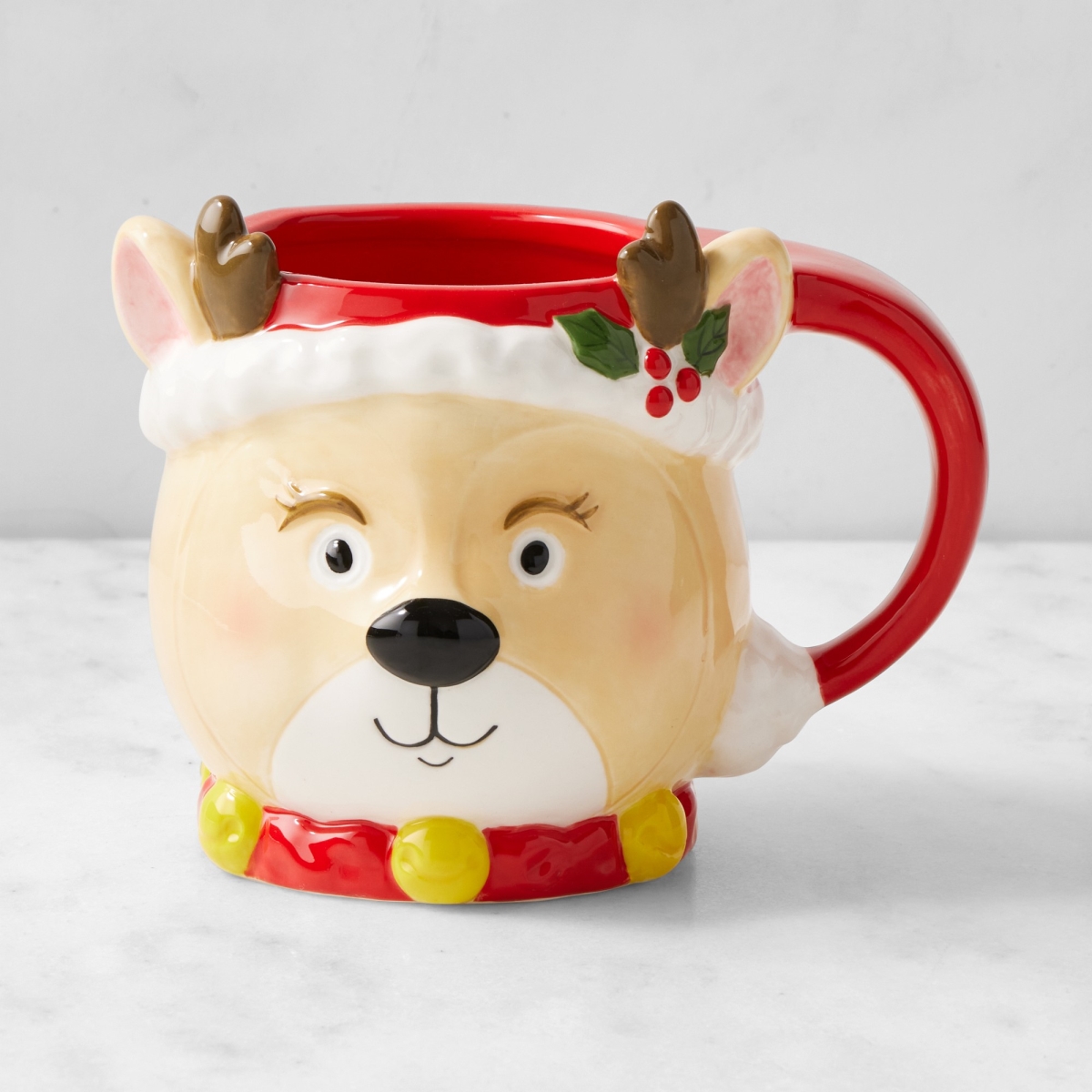 14784 16 oz Reindeer Figural Ceramic Mug - 4.5 x 4.5 in.