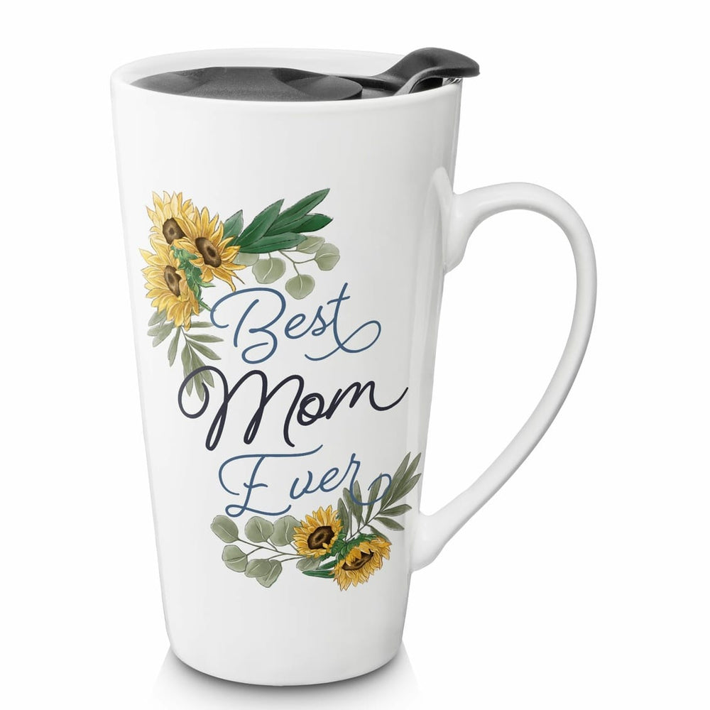16465 Best Mom Ever Travel Mug, White - One Size