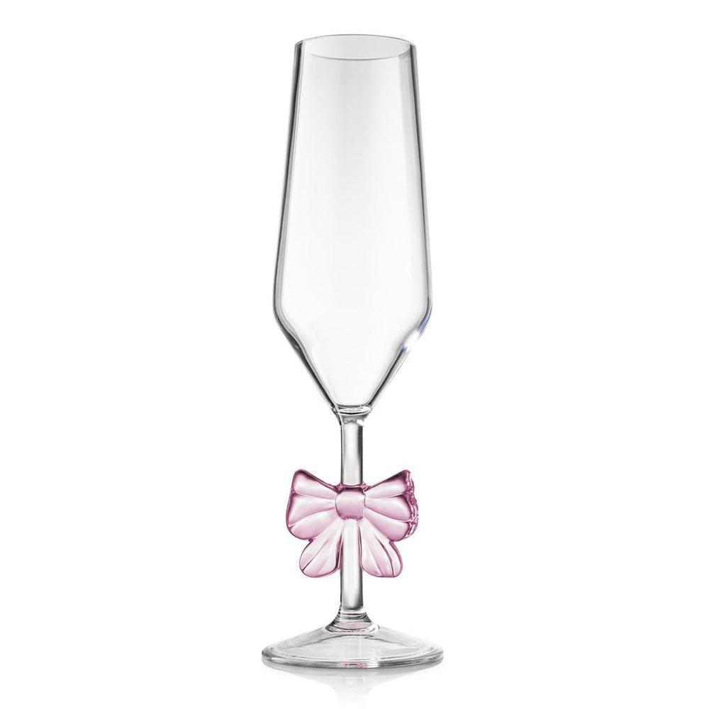 16898 Pink Bow Acrylic Champagne Flute