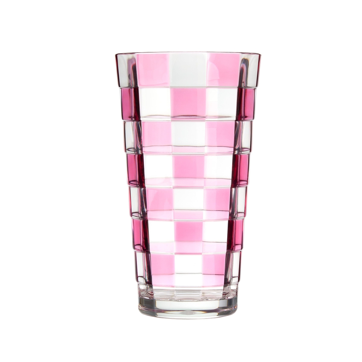 16902 22.5 oz Pink Check Acrylic Highball Glass