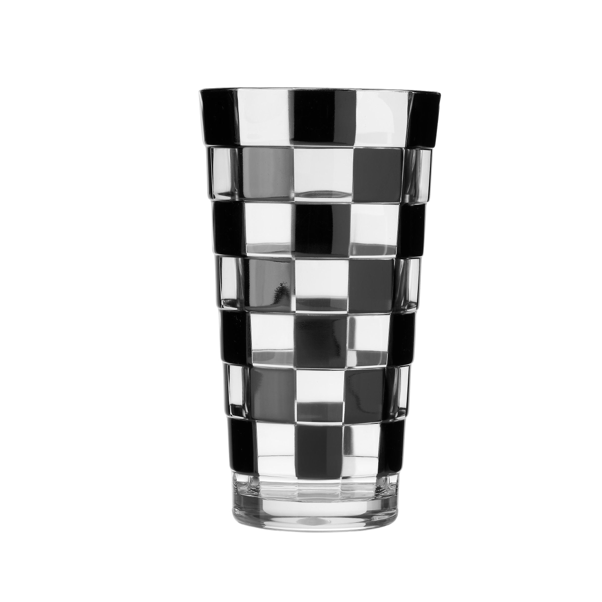 16904 22.5 oz Black Check Acrylic Highball Glass