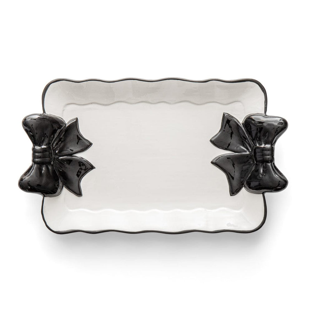 16976 Serving Tray with Black Bow Handles