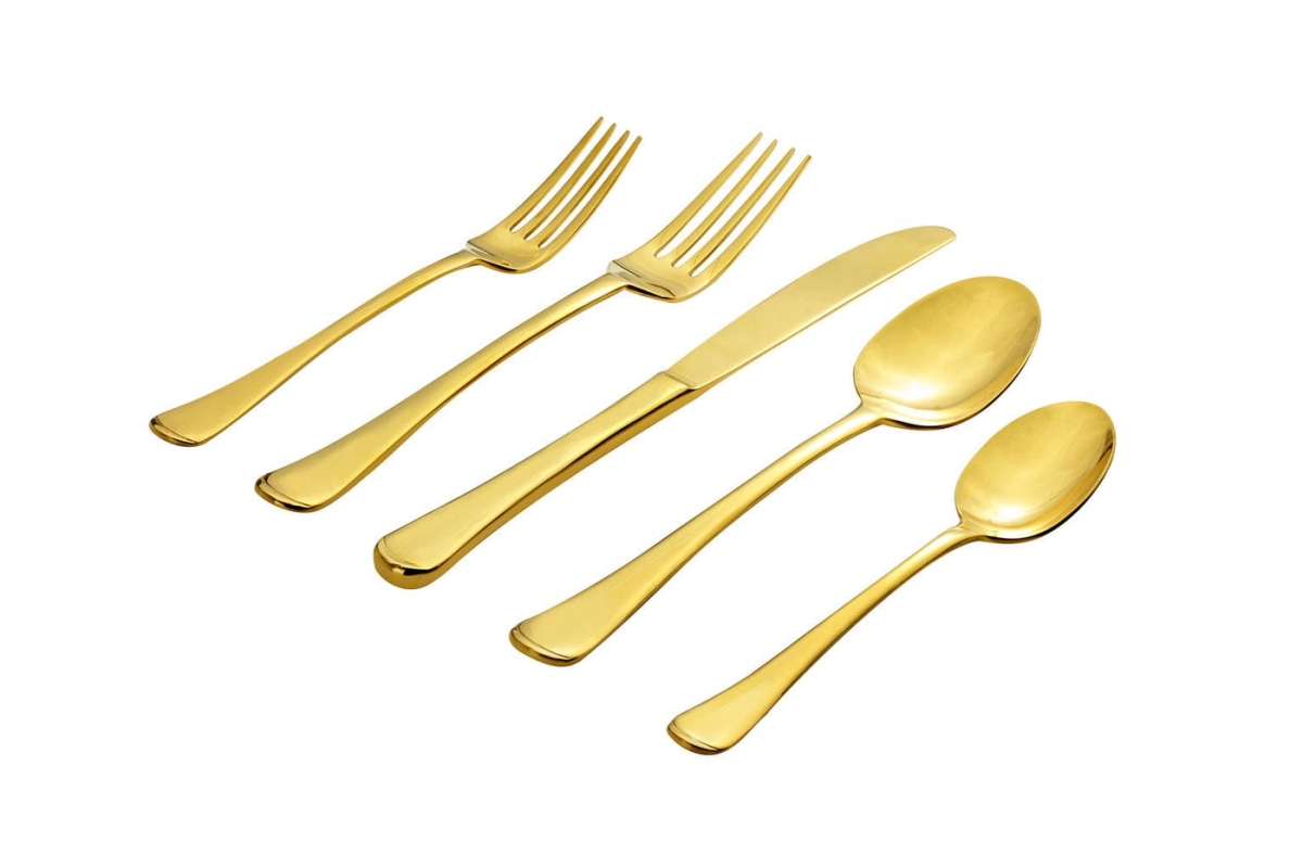99858 Biltmore Oasis 18-0 Stainless Steel Flatware, Mirror Gold