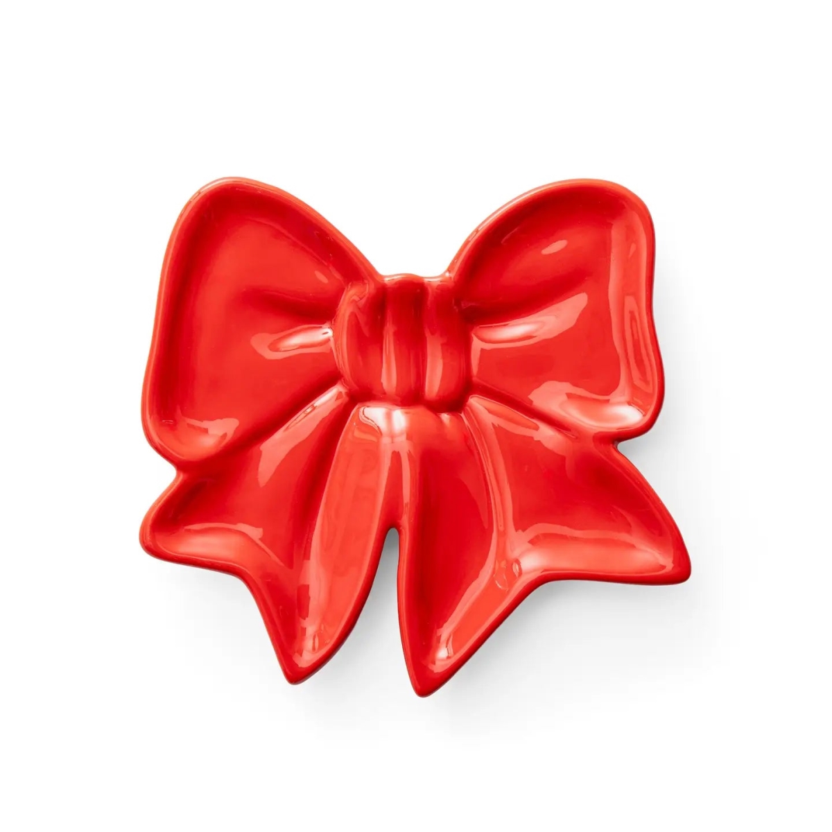 R10-16840 6 x 6 in. Jolly Red Bow Appetizer Plate - One Size
