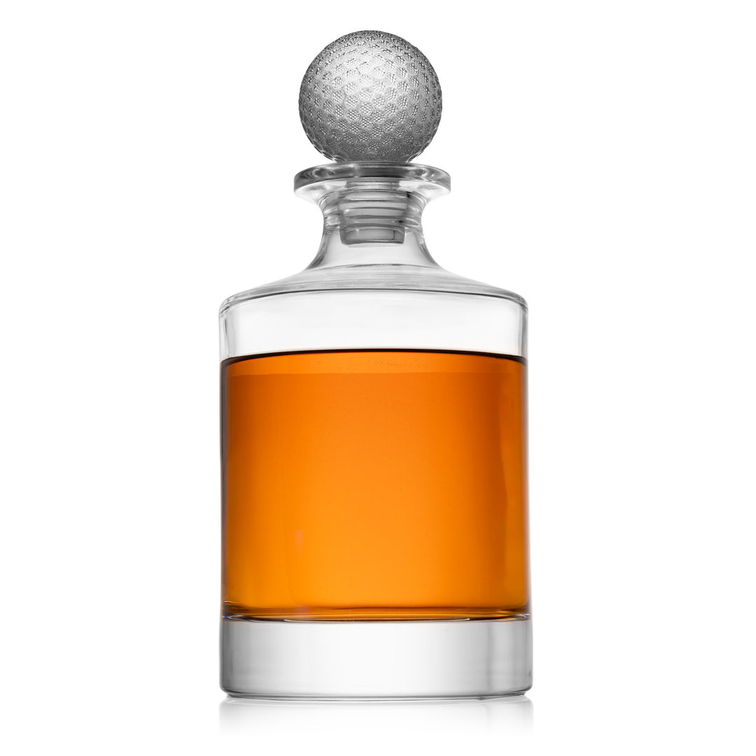 R10-21356 30 oz Glass Decanter with Golf Ball Stopper, Clear