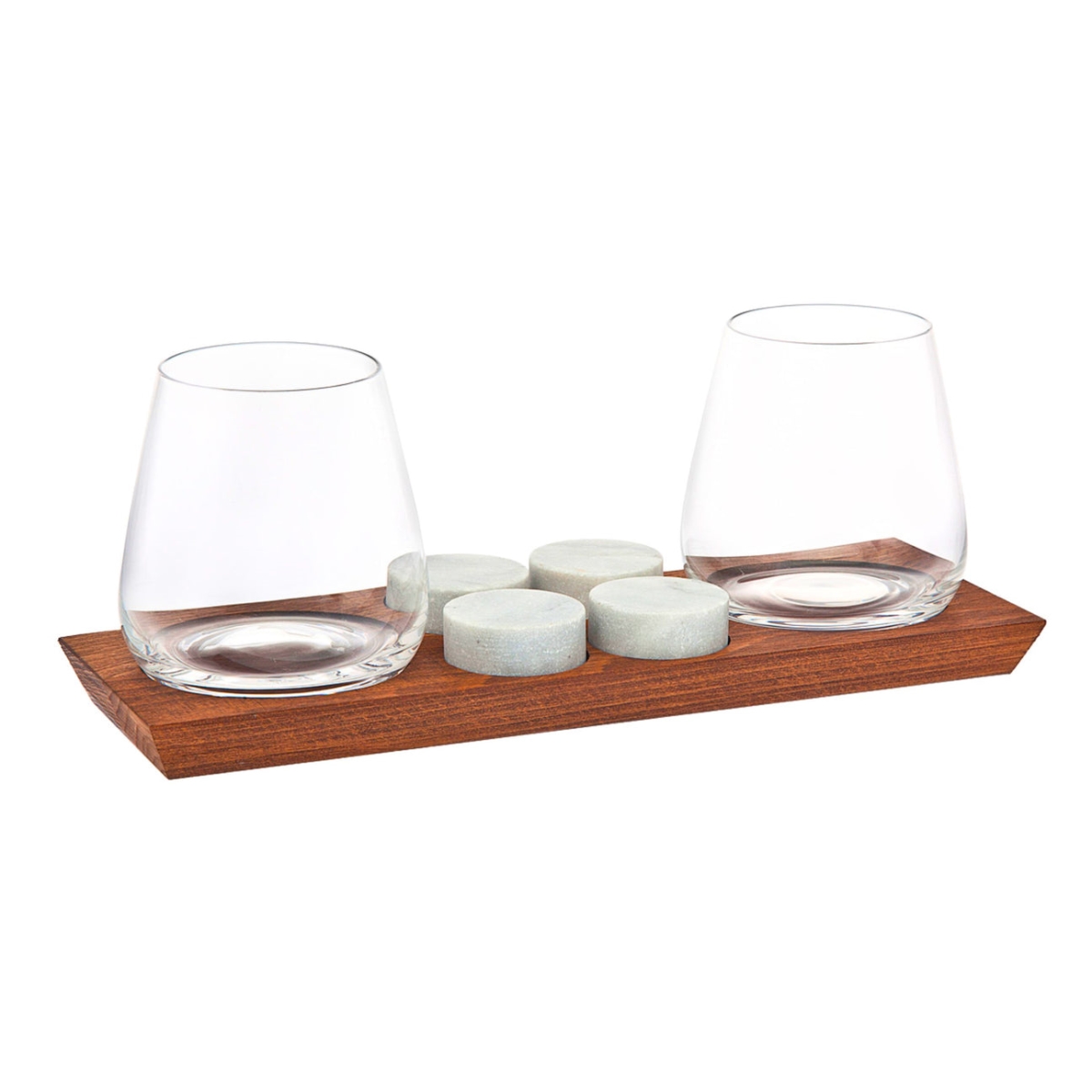 R11-22130 Hudson Whiskey Double Old Fashioned Set, Clear & Brown - 7 Piece