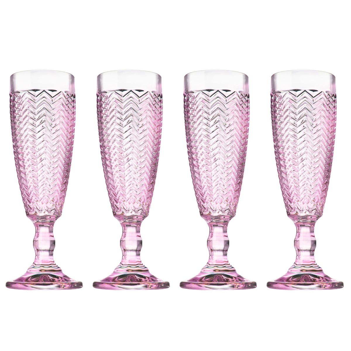 R11-44663 5 oz Twill Pink Flute, Set of 4