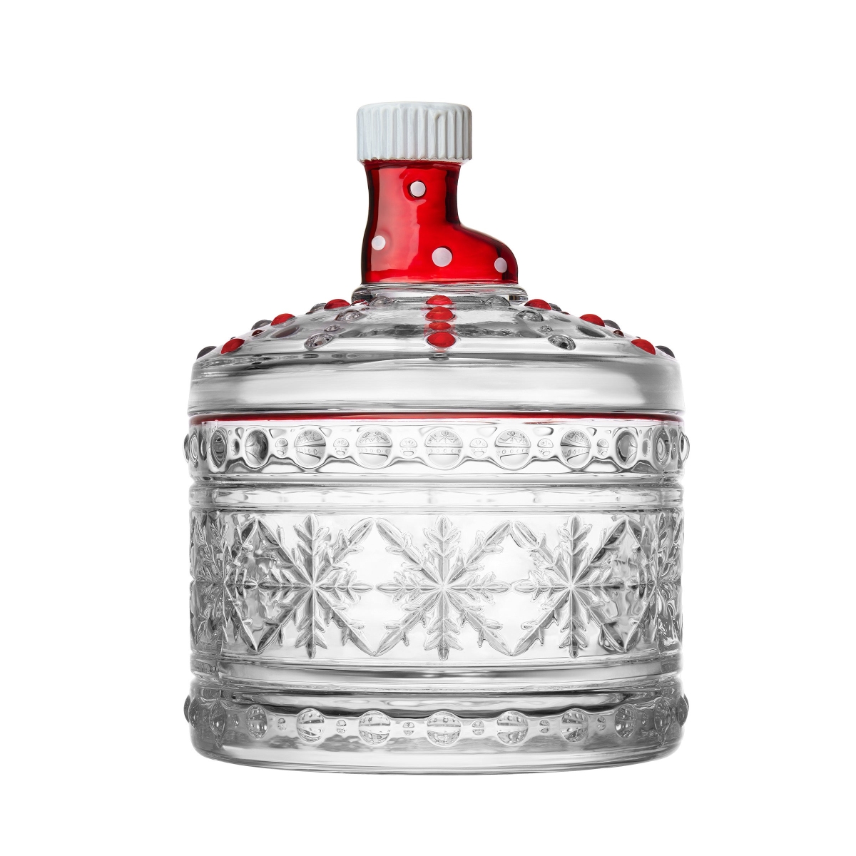 27355 Christmas Stocking Crystal Keepsake Box, Clear & Red