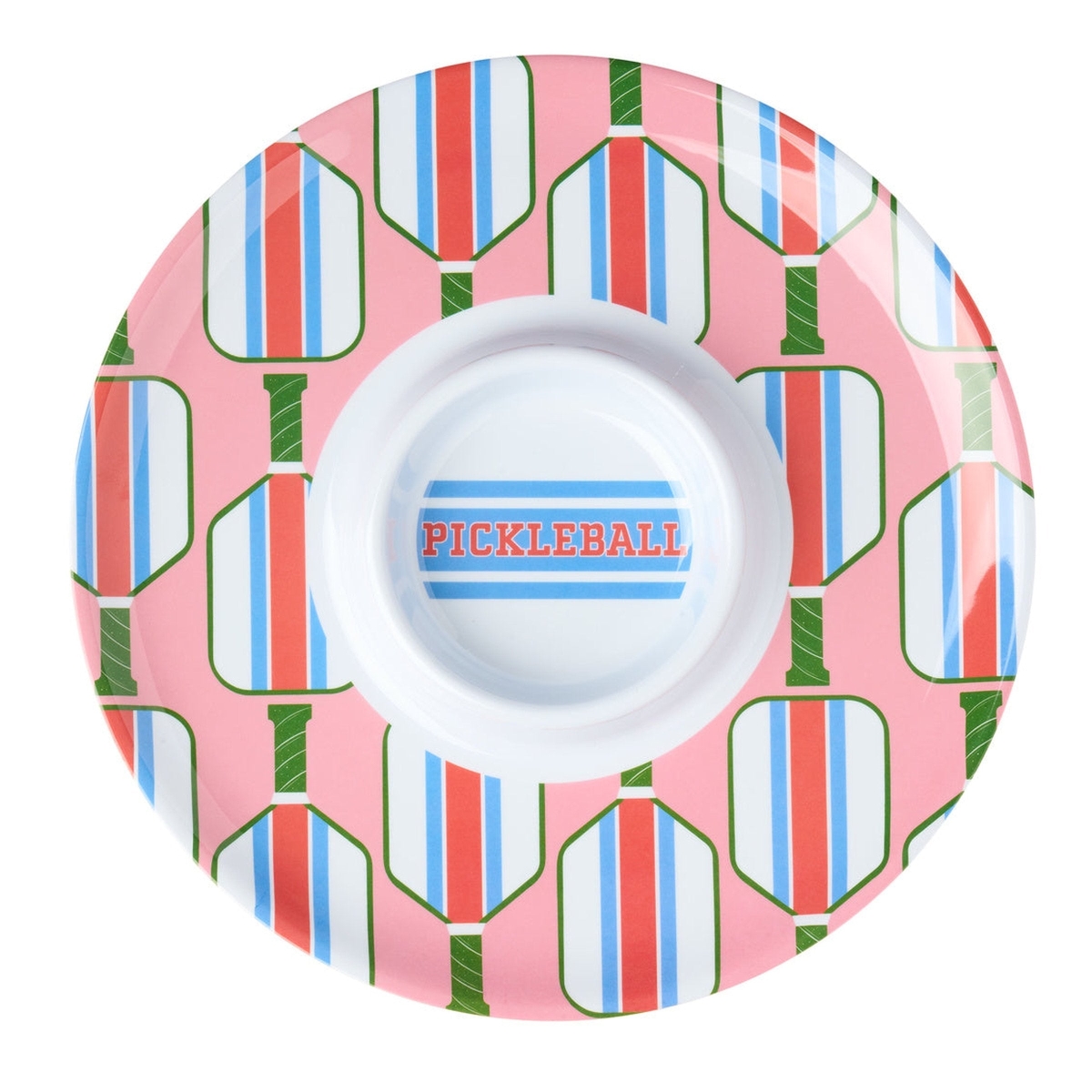 R32-14460 12 oz Pickleball Melamine Chip-N-Dip Serving Bowl, Multi Color