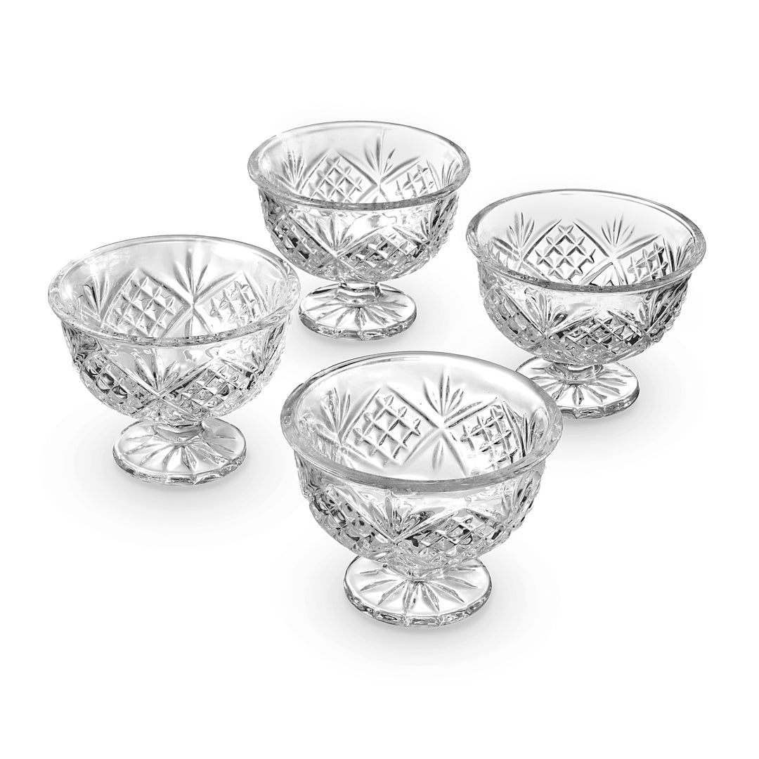 R4-25861 10 oz Dublin Crystal Ice Cream Bowl, Clear - Set of 4
