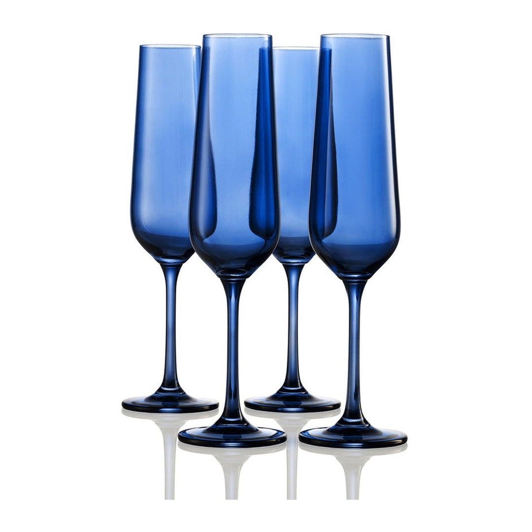R4-28520 8 oz Sheer Blue Flute - Set of 4
