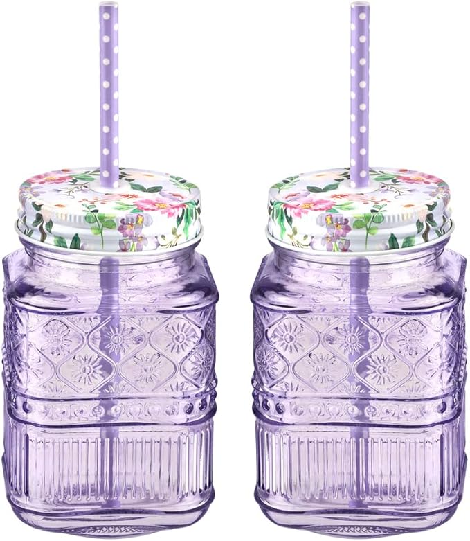 28169 16 oz Claro Purple Mason Jars - Set of 4