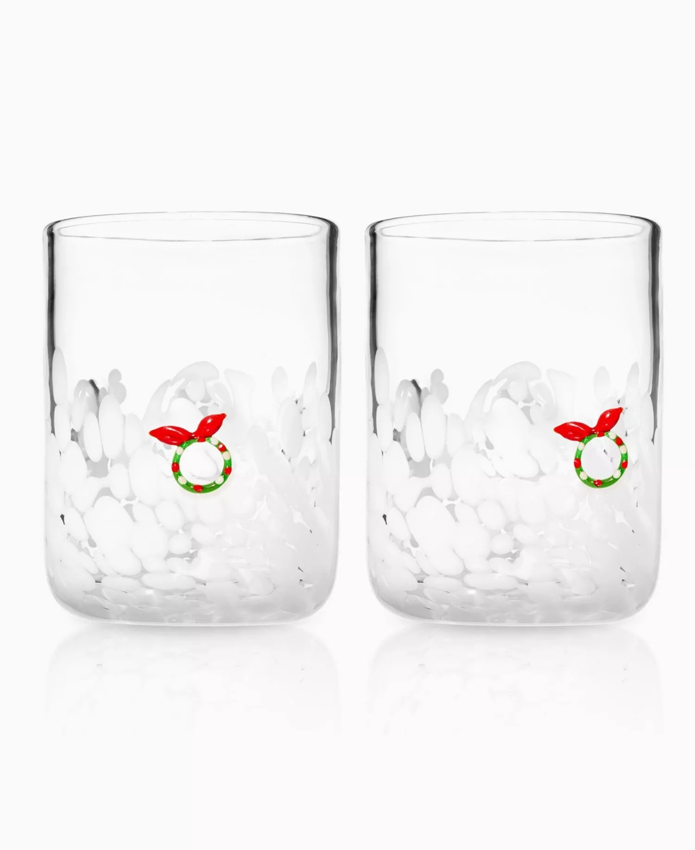 29165 13.5 oz Wreath Double Old Fashioned Glasses - Set of 2