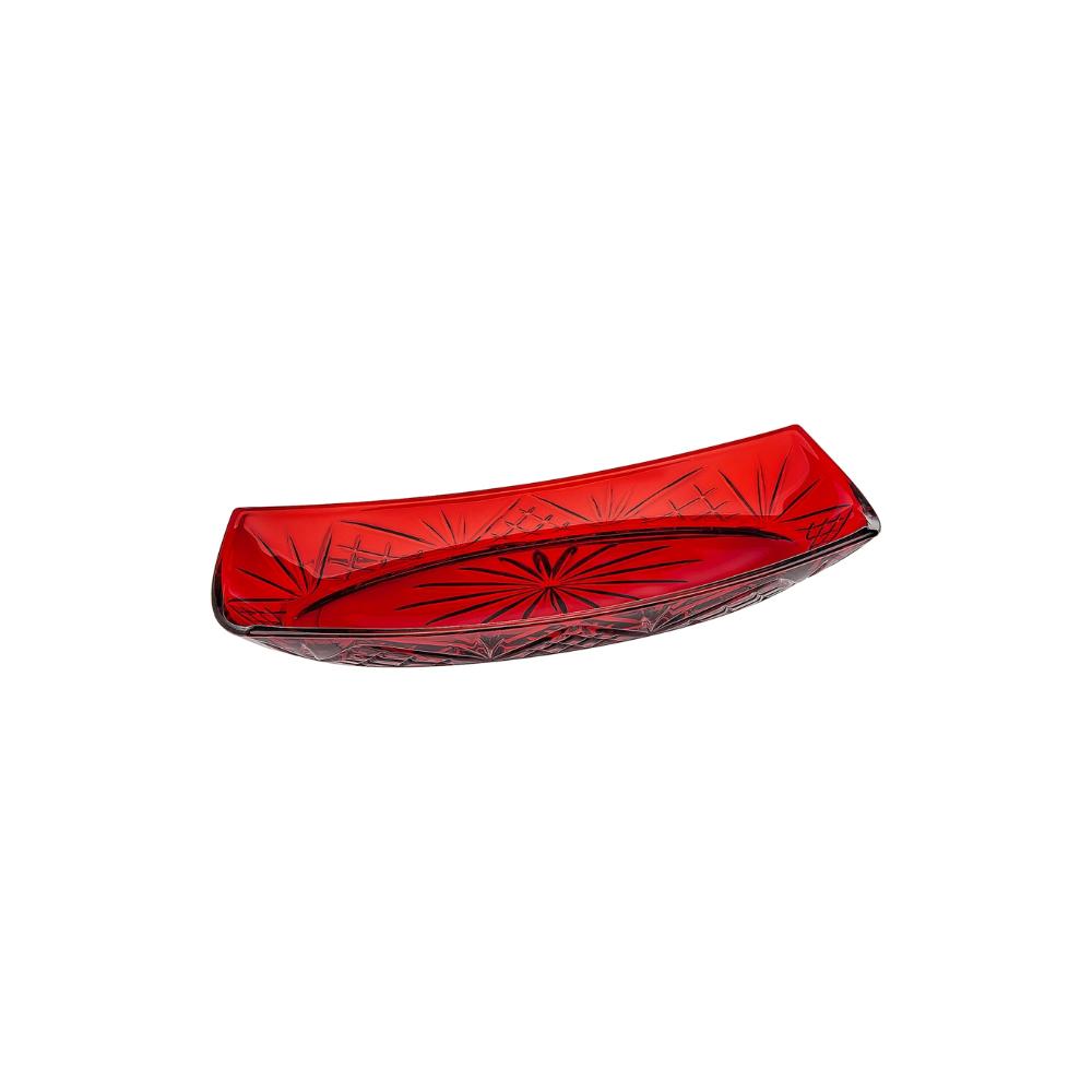 R7-26242 12 in. Dublin Red Oval Tray
