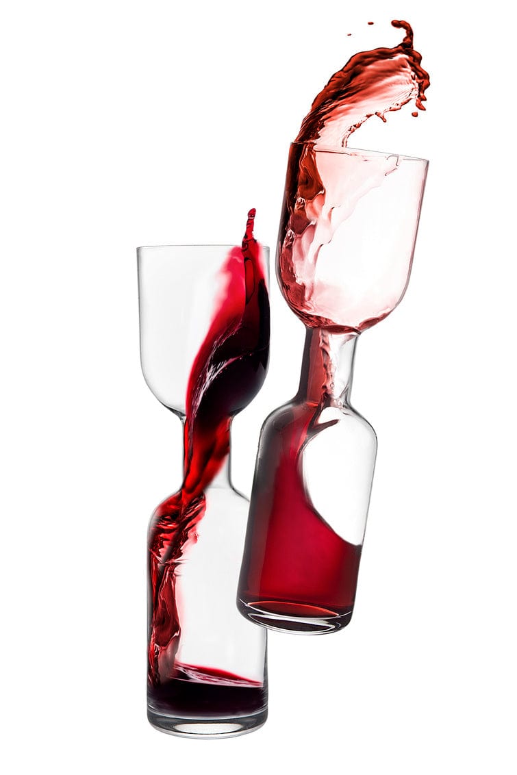 45462 A Clear Wine Bottle, 370 ml - Set of 2
