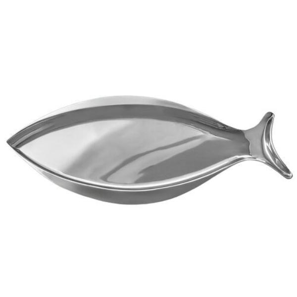 51191 18 in. Stainless Steel Fish Platter - Silver - Small