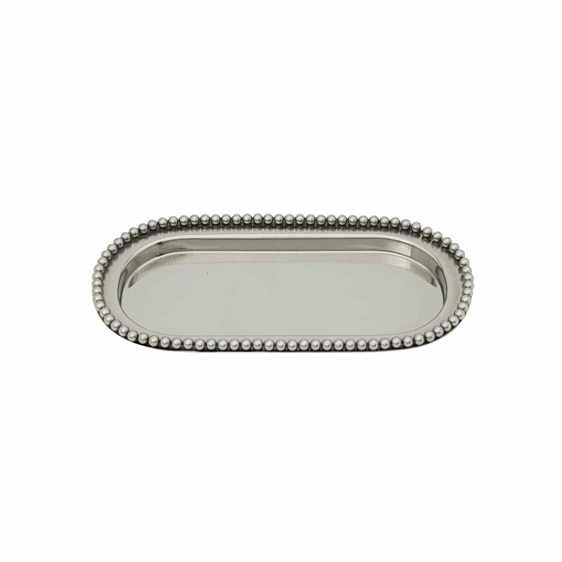 51321 11 in. Perles Oval Tray, Silver