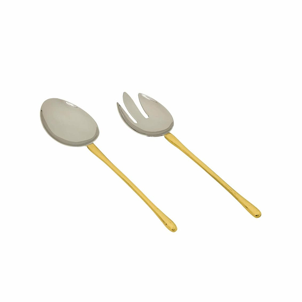 51325 Droplet Salad Servers - Silver & Gold
