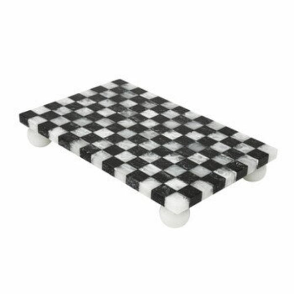 51346 Lucente Challah Board, Black & White