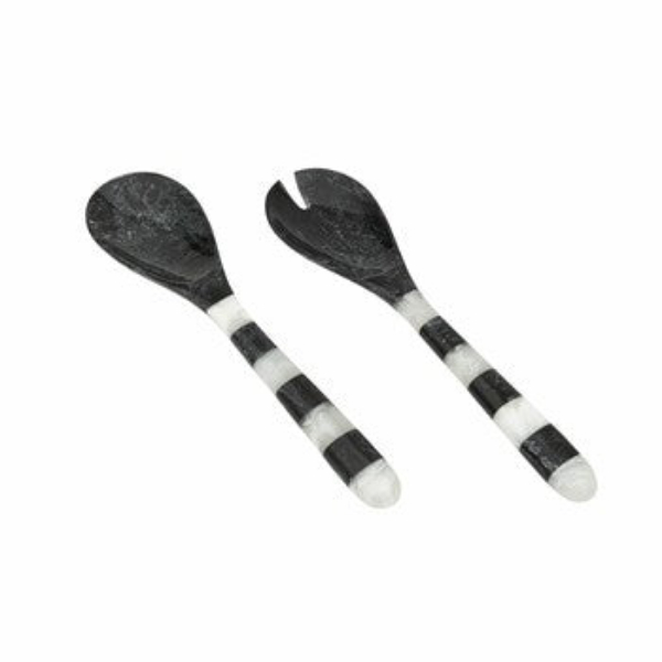 51347 Lucente Salad Server, Black & White - Set of 2