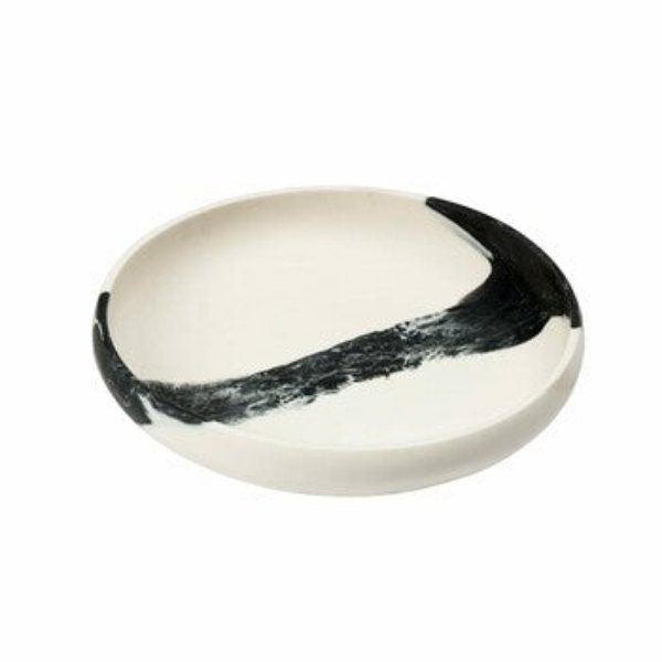 51348 12.5 in. Lucente Salad Bowl, Black & White