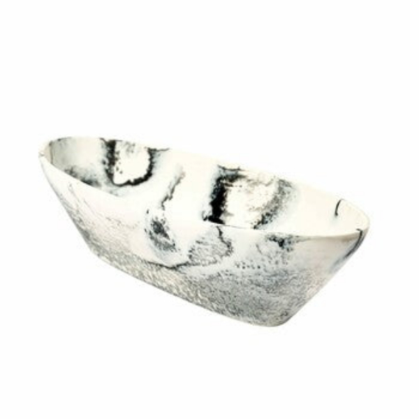 51350 15 in. Lucente Oval Basket, Black & White