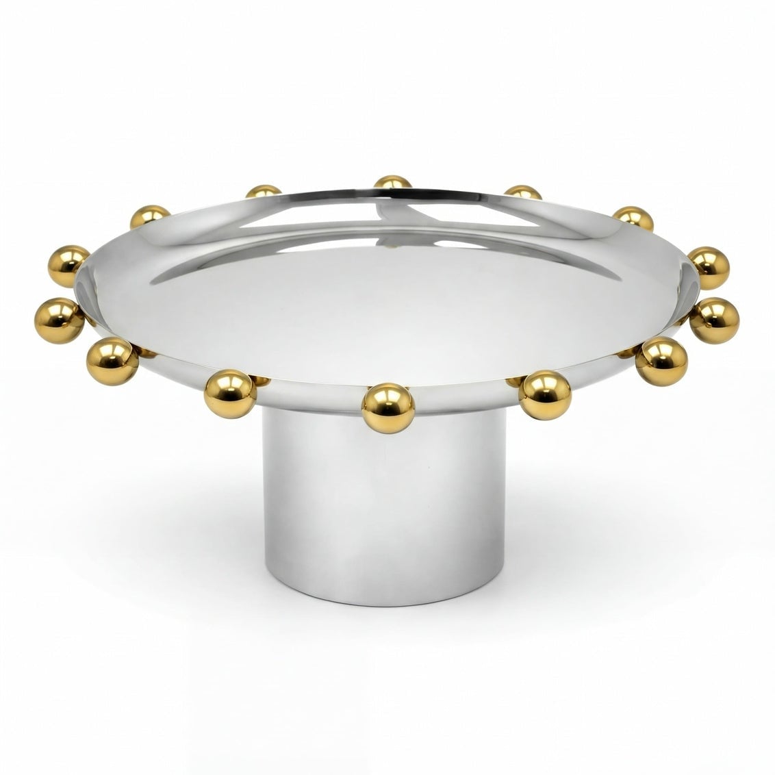 51409 Temari Cake Stand, Gold & Silver