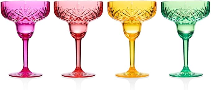64906 Acrylic Champagne Flutes & Cocktail Glasses, Multi Color