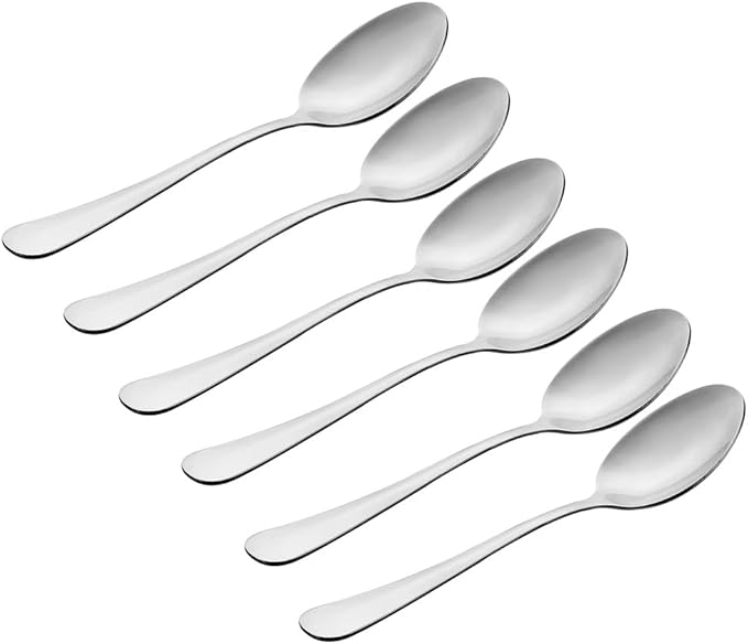 93542 Elegant & Durable Stainless Steel Dinner Spoons for Everyday Use, Silver - Set of 6