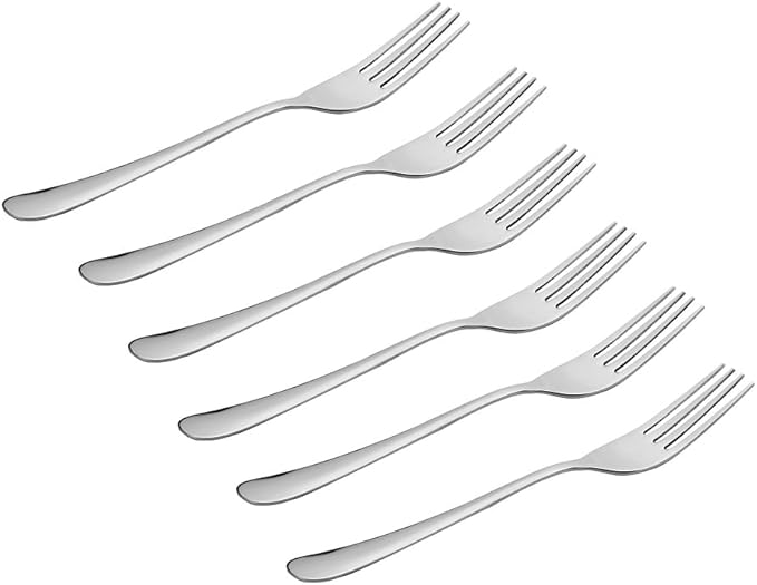 93543 Stainless Steel Salad & Appetizer Forks - Elegant & Durable, Silver - Set of 6