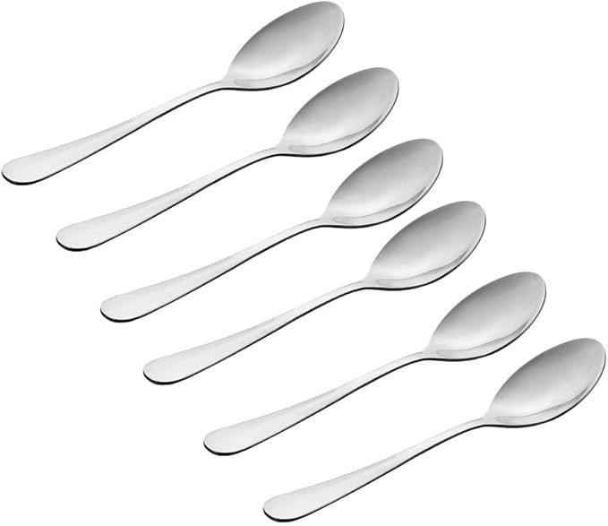93544 Stainless Steel Teaspoons - Elegant & Versatile, Silver - Set of 6