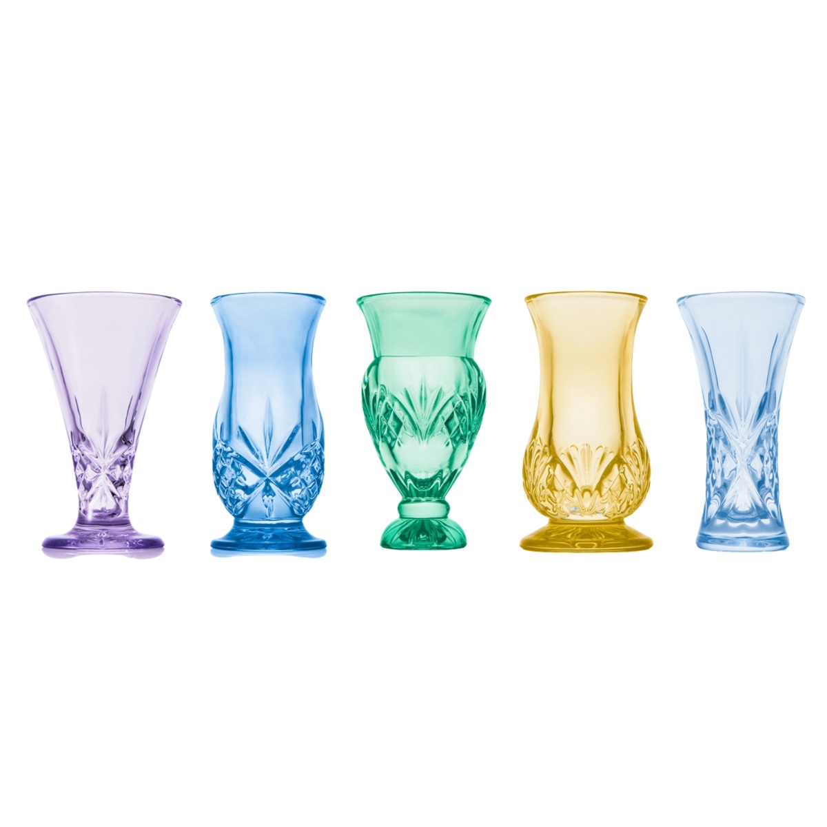 R4-21051 Dublin Crystal Spring Bud Vase Set, Assorted Color - 5 Piece