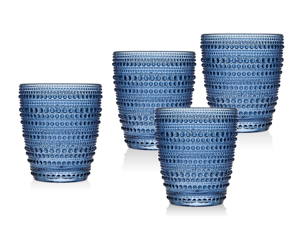 Lumina Double Old Fashioned Galss, Blue - Set of 4