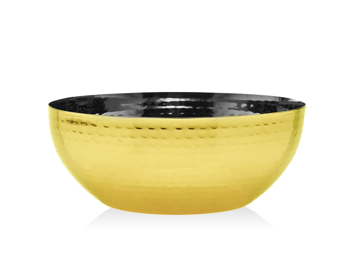 6 in. Hammered Gold Round Nut Bowl