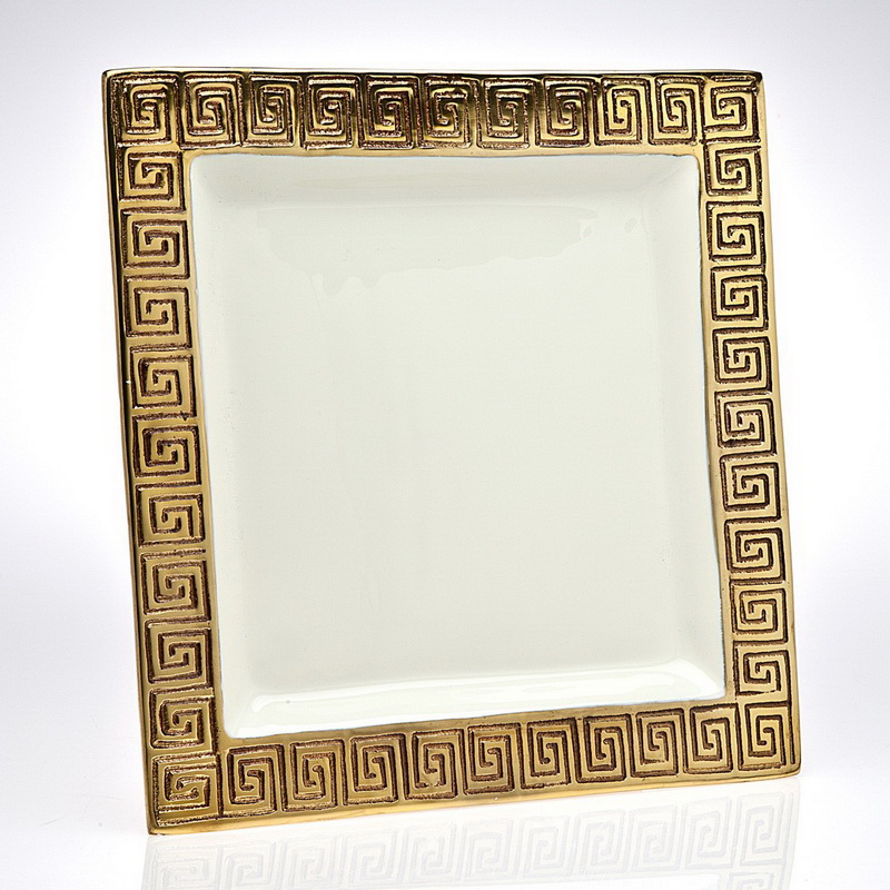 Godinger Greek Key Square Tray