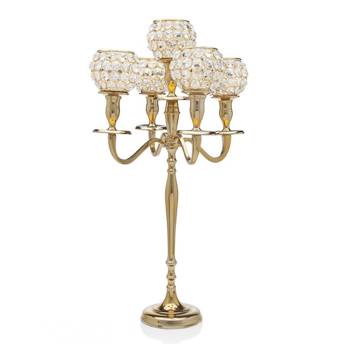 19491 Glam 5 Lite Candlabra Gold