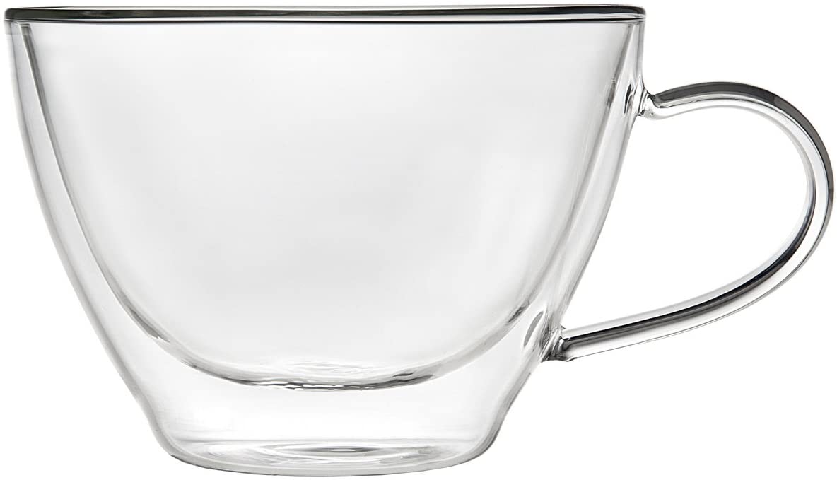 Doublewall Cappuccino Single Glass Coffee Mug, 11 oz
