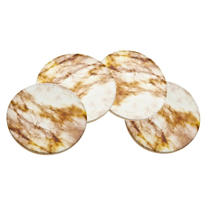 Tan Marble Coasters, Set of 4