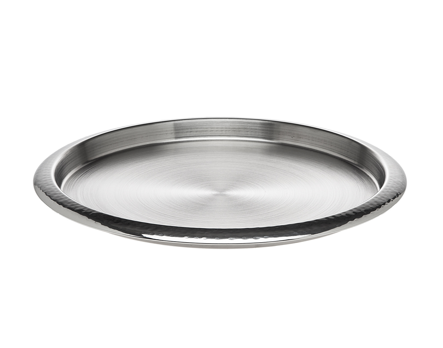 14 x 8 in. Hammered Boarder Bar Tray, Silver