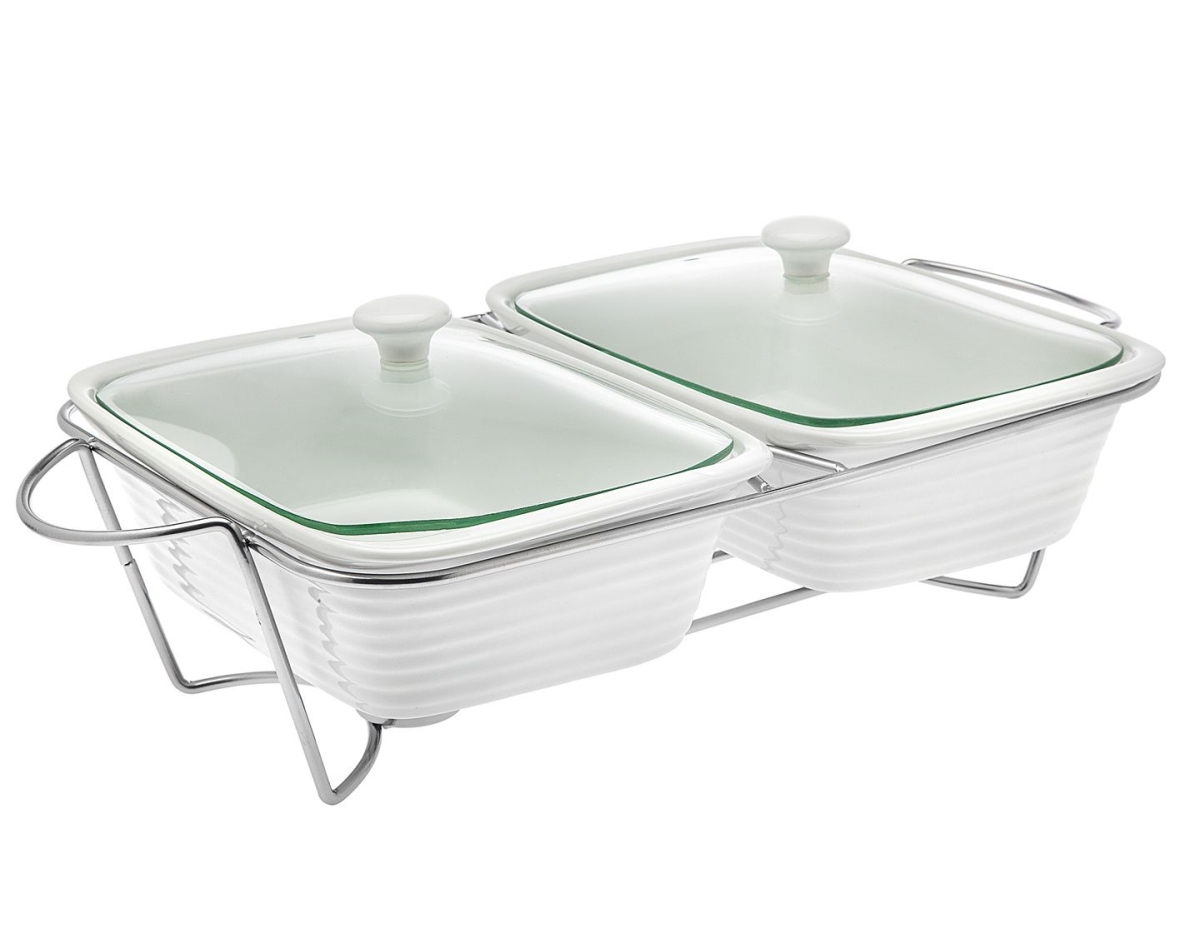Picture of Godinger 63300 3 qt. Double Baker with Stand