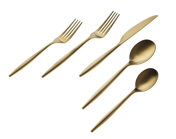 Picture of Godinger 84209 Milano PVD 18-10 Stainless Steel Flatware Set, Shiny Gold - 20 Piece