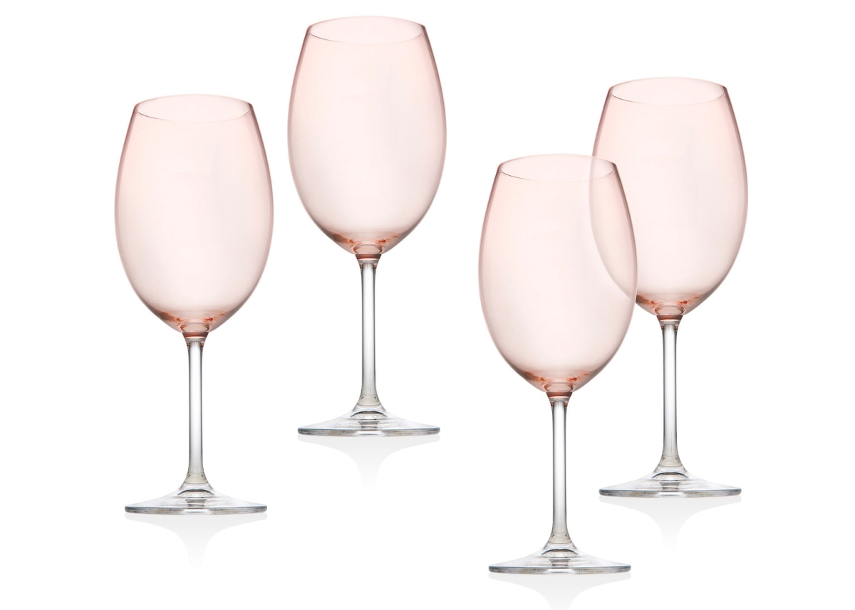 12 oz Meridian Wine Glass - Blush & White - Set of 4