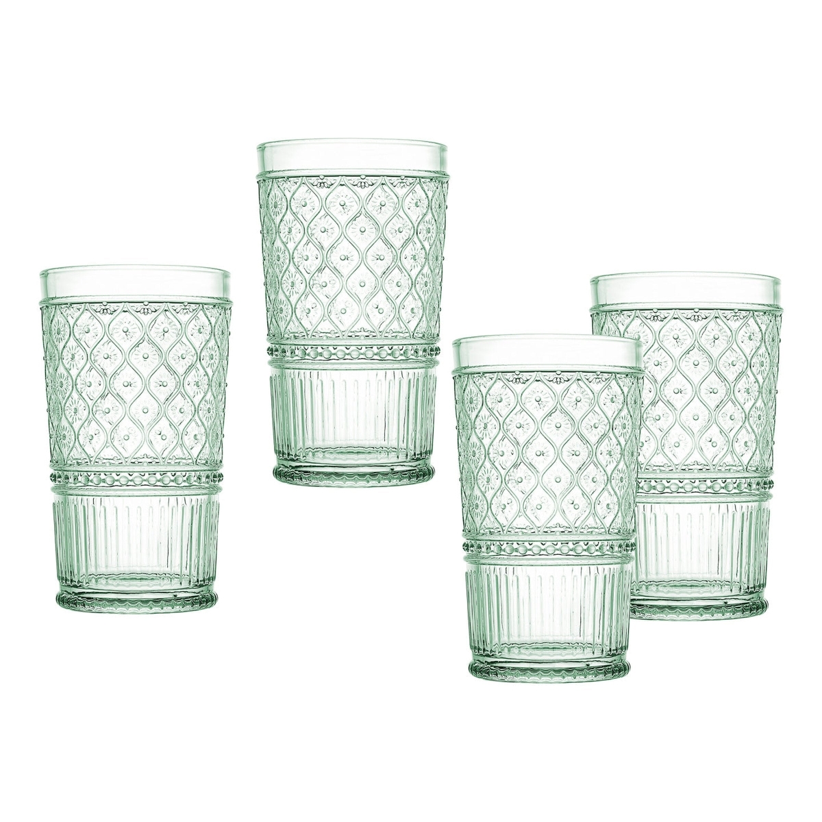 17 oz Claro Highball Glass, Green, Set of 4