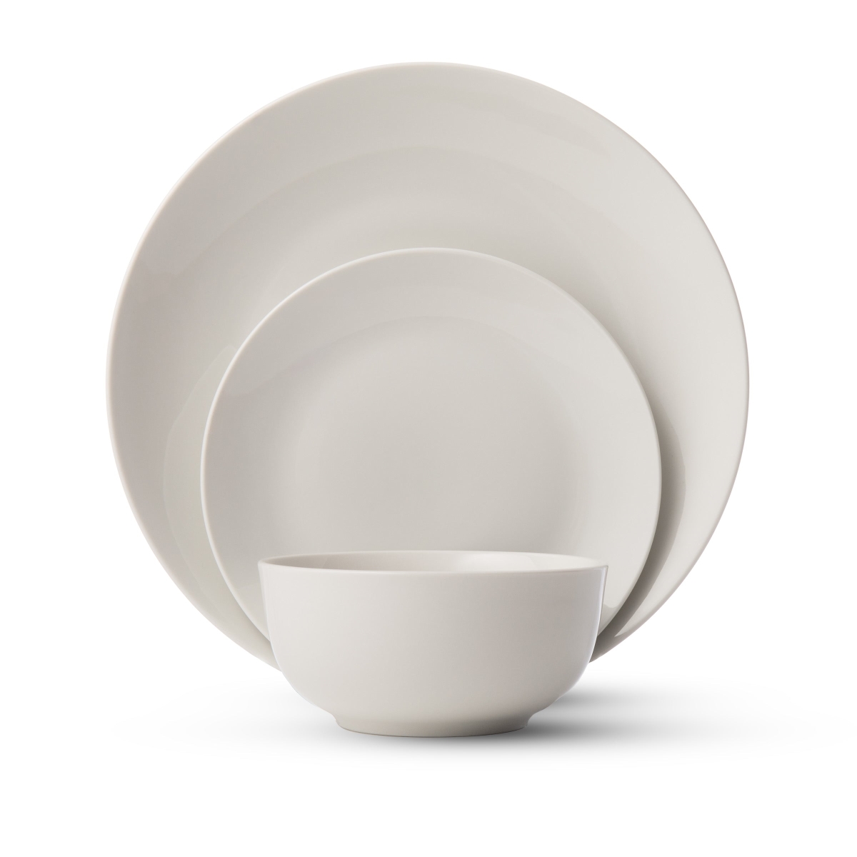 Jasmine Semi-Handmade Dinnerware Set, White - 12 Piece